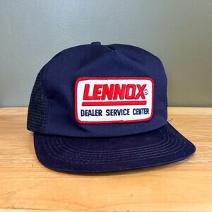 Vintage Lennox Dealer Service Center Navy Blue Mesh Trucker Snapback Hat